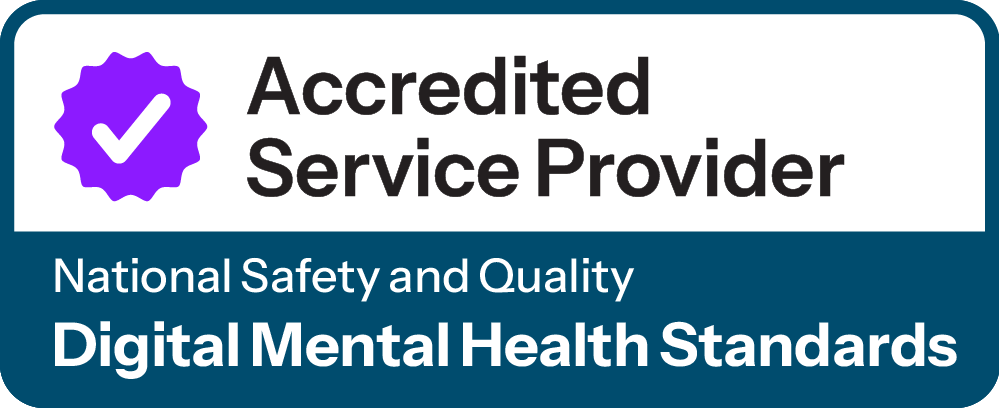 Logo of an Accredited Service Provider under the National Safety and Quality Digital Mental Health Standards